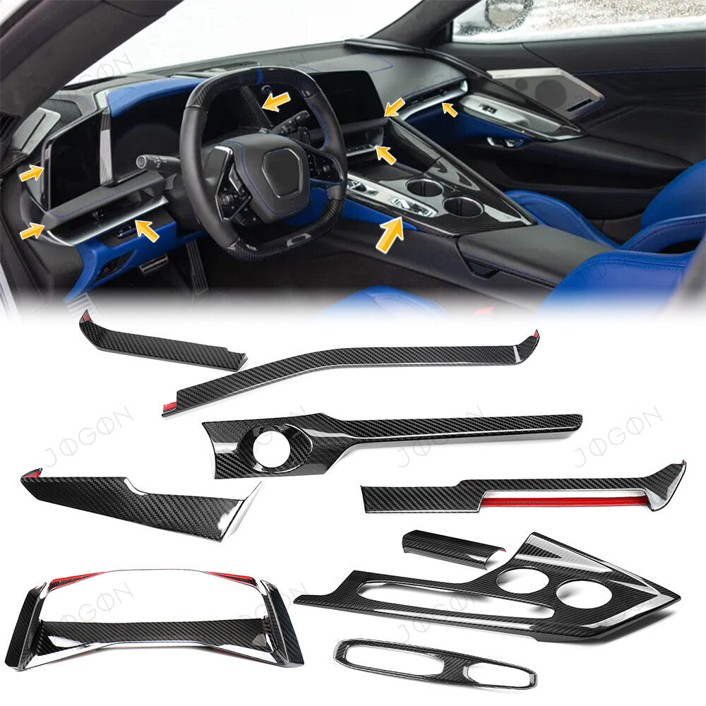 Console Dashboard Trims Dry Carbon Fiber for Corvette C8 DAWT005A