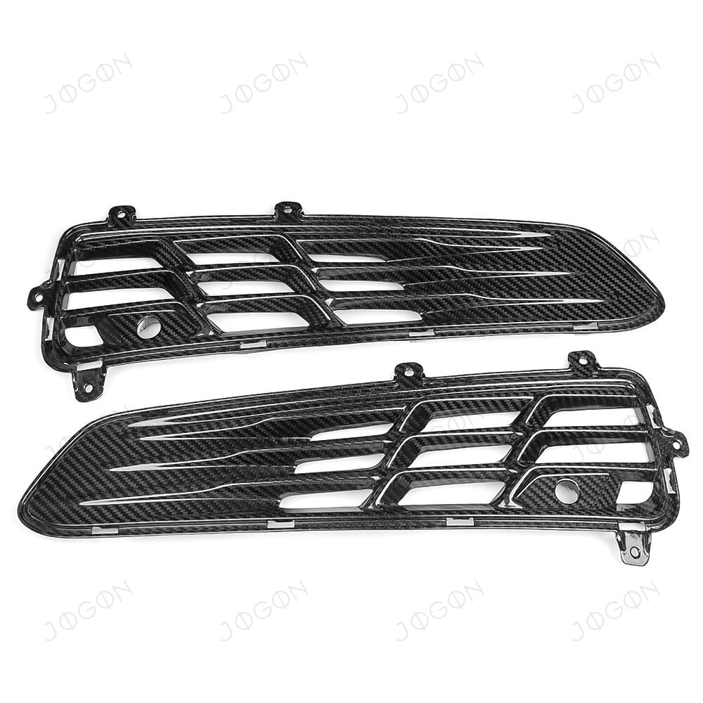 Rear Bumper Side Grille Vent Inserts Dry Carbon Fiber for Corvette C8 DAWT018A