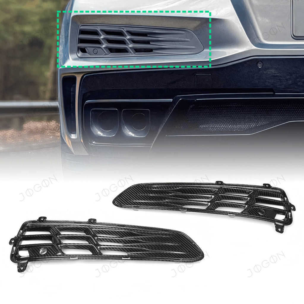Rear Bumper Side Grille Vent Inserts Dry Carbon Fiber for Corvette C8 DAWT018A