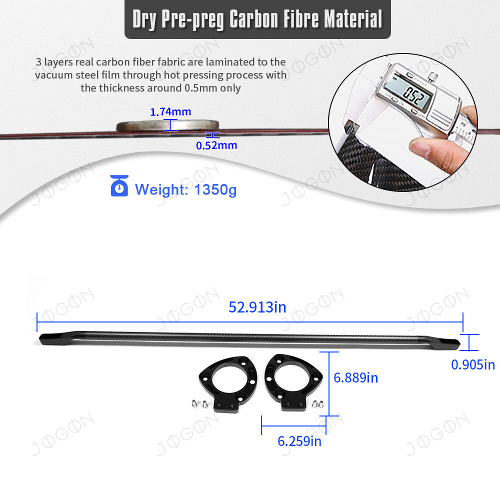 Strut Bar Brace Real Dry Carbon Fiber for Civic FL5 DE5 DHD014B