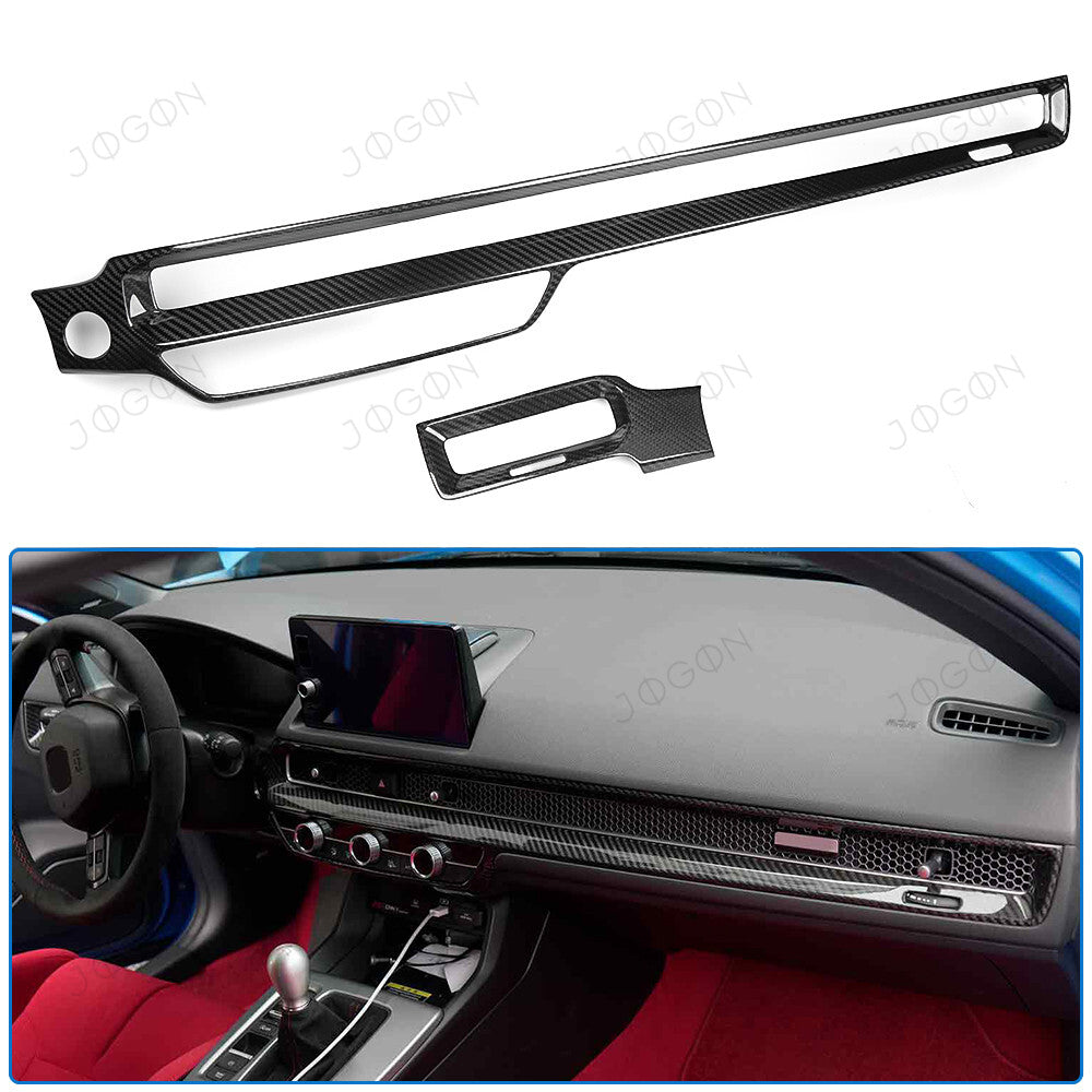 Center Dashboard Panel Cover Dry Carbon Fiber for Honda Civic FL5 DHD007B