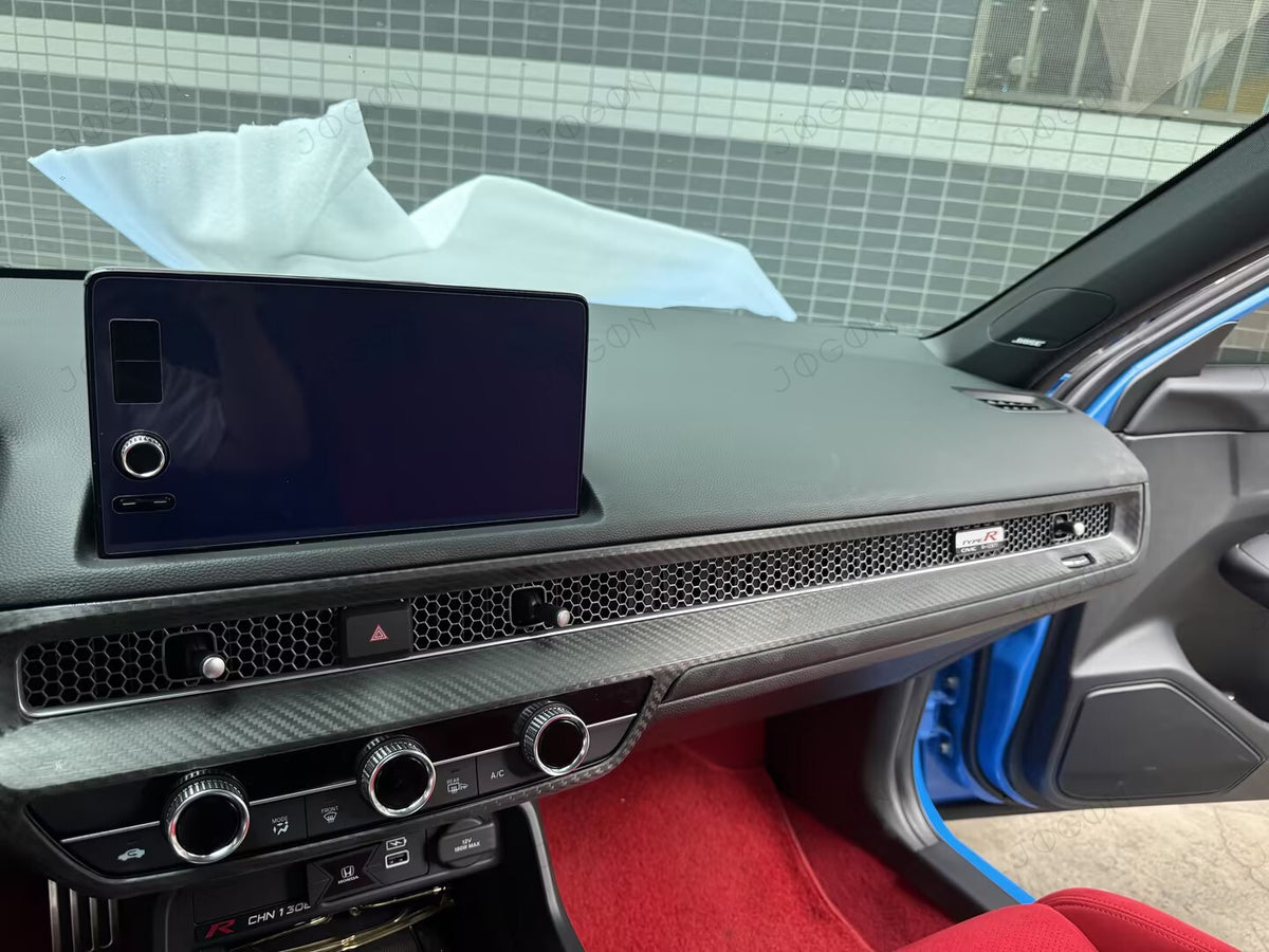 Center Dashboard Panel Cover Dry Carbon Fiber for Honda Civic FL5 DHD007B