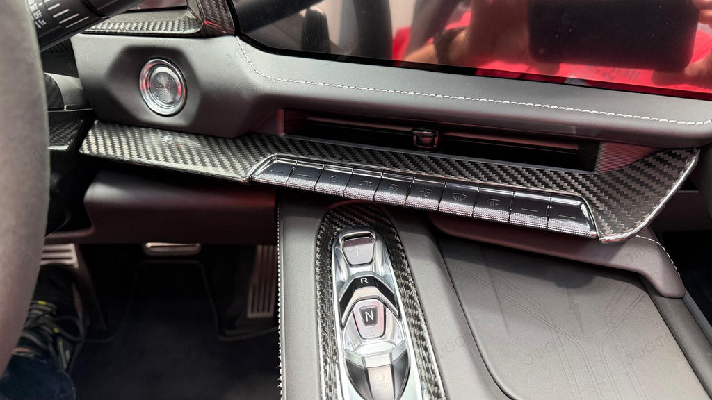 Climate Control Lower Panel Dry Carbon Fiber for Corvette C8 DAWT004A