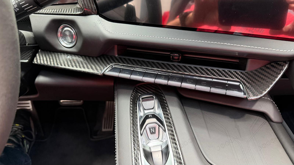 Climate Control Lower Panel Dry Carbon Fiber for Corvette C8 DAWT004A