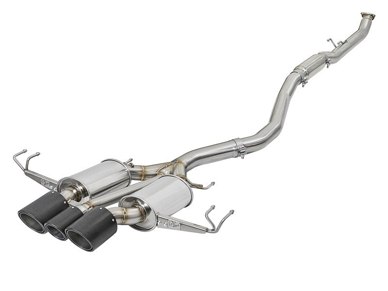 Takeda 3 IN 304 Stainless Steel Cat-Back Exhaust System w/ Tri-Carbon Tips