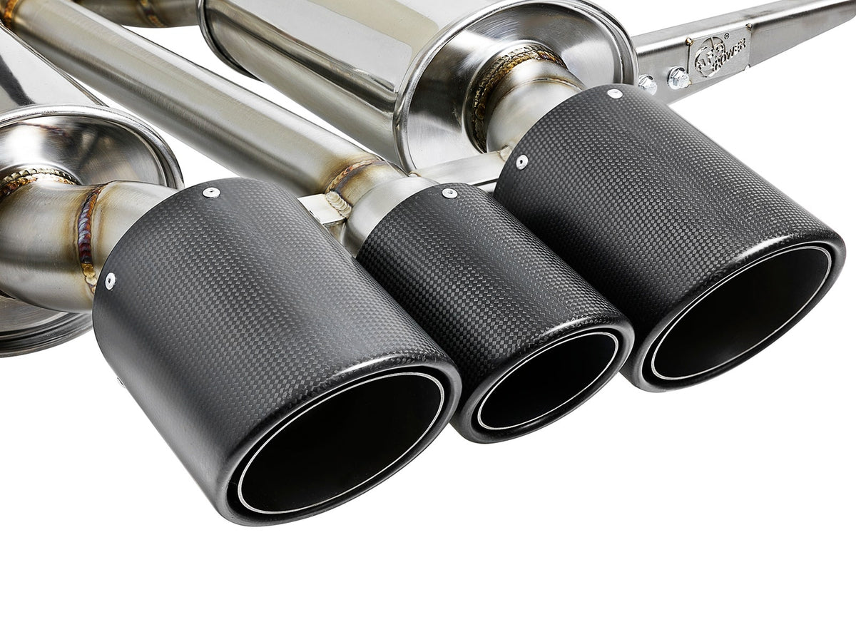 Takeda 3 IN 304 Stainless Steel Cat-Back Exhaust System w/ Tri-Carbon Tips