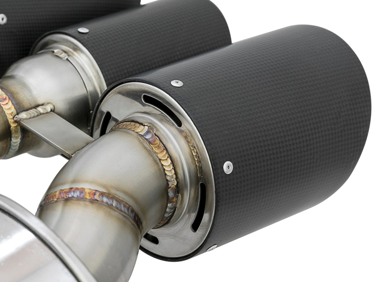 Takeda 3 IN 304 Stainless Steel Cat-Back Exhaust System w/ Tri-Carbon Tips