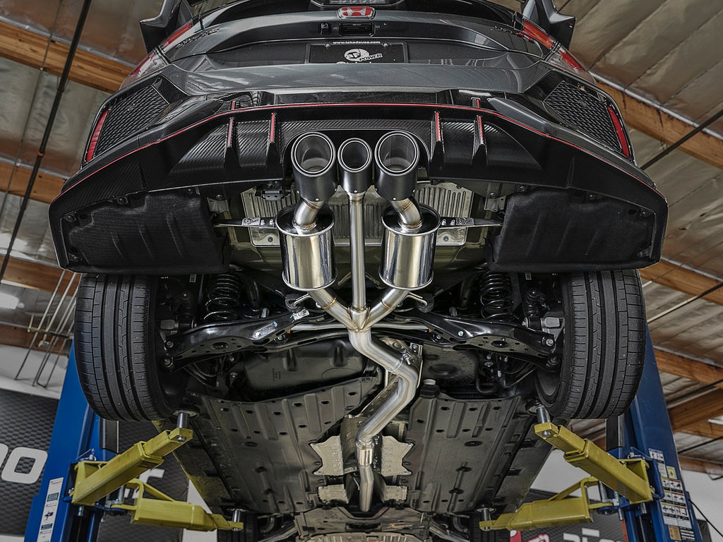Takeda 3 IN 304 Stainless Steel Cat-Back Exhaust System w/ Tri-Carbon Tips