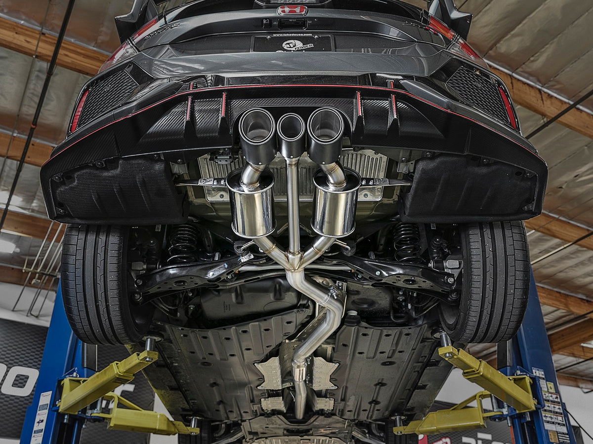 Takeda 3 IN 304 Stainless Steel Cat-Back Exhaust System w/ Tri-Carbon Tips