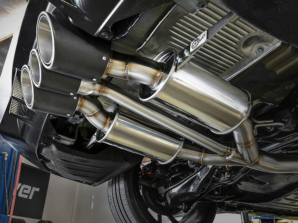 Takeda 3 IN 304 Stainless Steel Cat-Back Exhaust System w/ Tri-Carbon Tips
