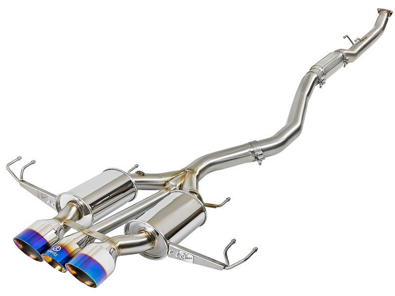 Takeda 3 IN 304 Stainless Steel Cat-Back Exhaust System w/ Tri-Blue Flame Tips