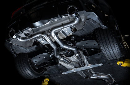AWE GR Supra B58 Resonated Track Edition Exhaust 5" Chrome Silver Tips