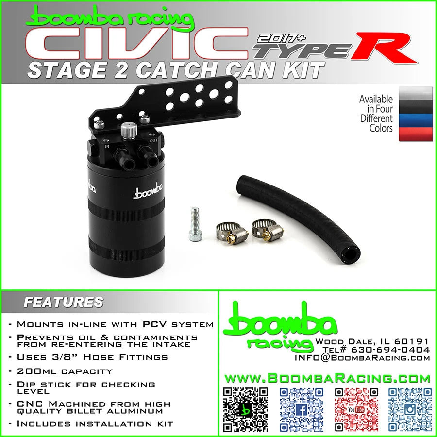 Stage 2 Catch Can Kit Billet Aluminum for Civic Type R