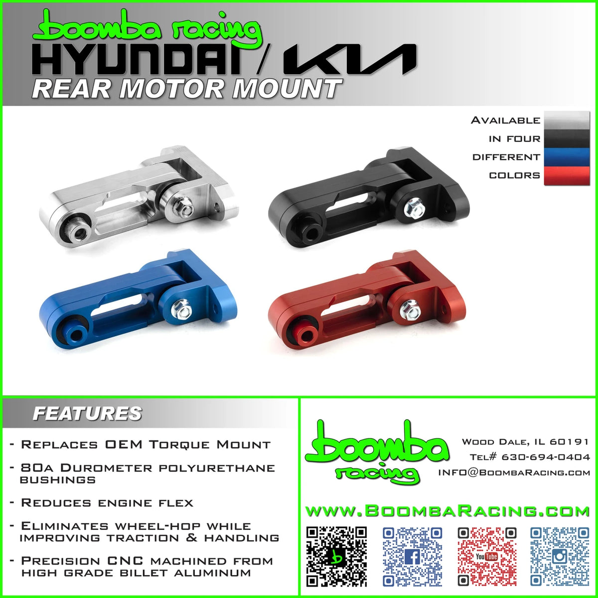 Rear Motor Mount Billet Aluminum for Hyundai Kia