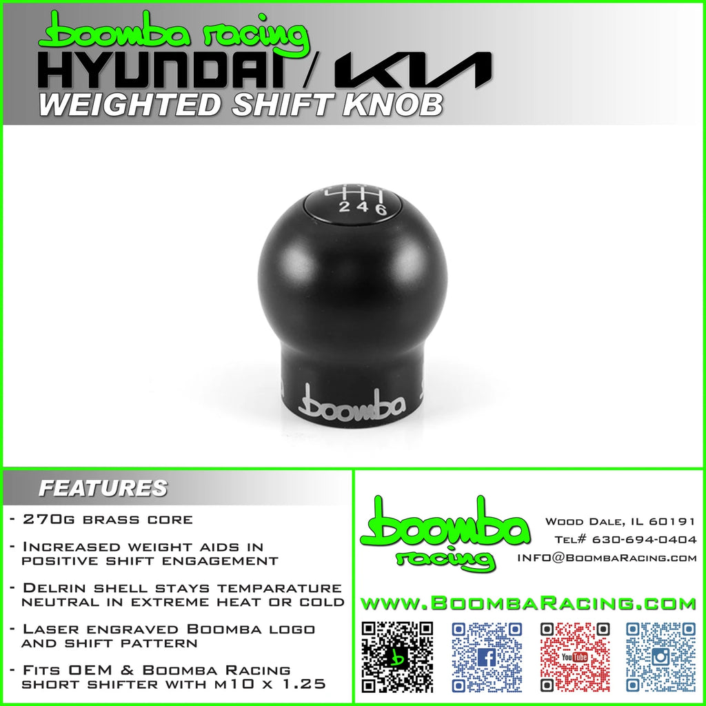 270g Weighted Shift Knob Delrin Brass for Hyundai Kia