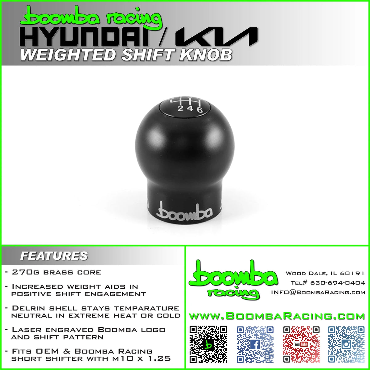 270g Weighted Shift Knob Delrin Brass for Hyundai Kia