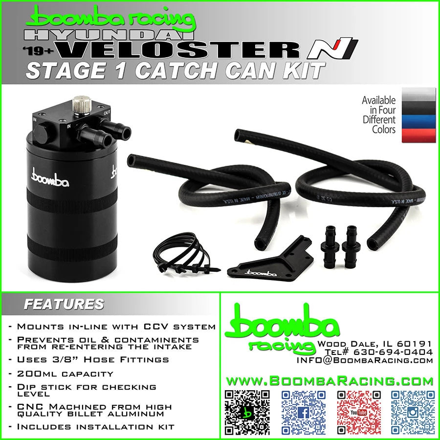 Stage 1 Catch Can Kit Billet Aluminum for Hyundai Veloster N 2019+