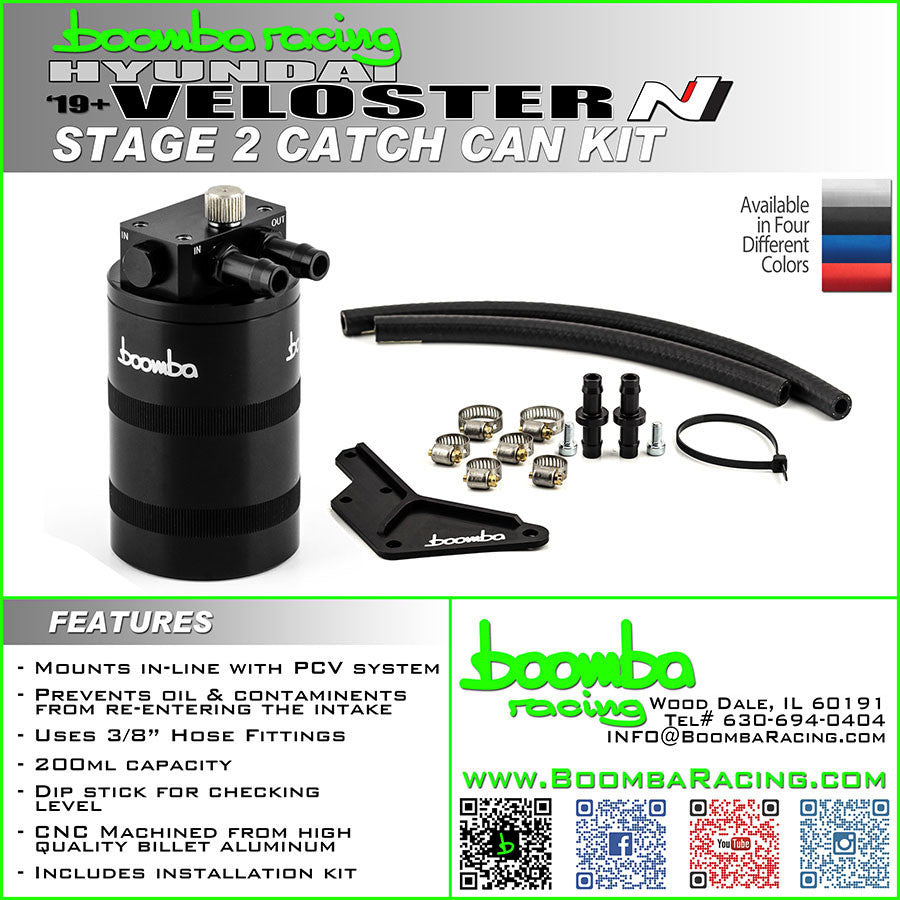 Stage 2 Catch Can Kit Billet Aluminum for Hyundai Veloster N 2019+