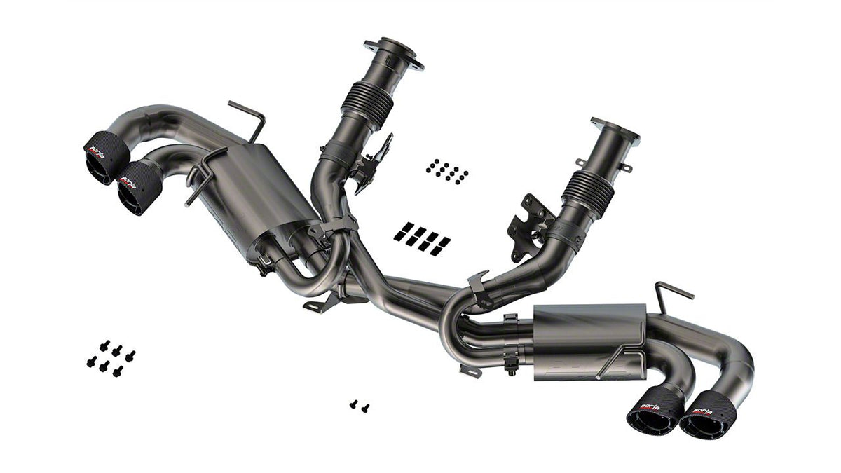 Borla ATAK Cat-Back Exhaust with Bright Carbon Fiber Tips and AFM Valves (20-26 6.2L Corvette C8 w/o NPP Dual Mode Exhaust)
