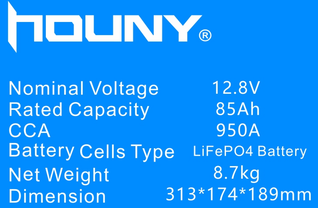 Houny Lightweight Lithium Car Battery 12.8V High CCA Start Stop BMS Compatible Automotive Starter