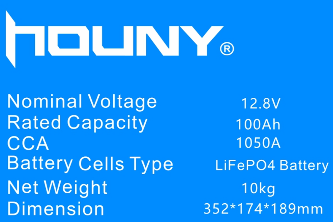 Houny Lightweight Lithium Car Battery 12.8V High CCA Start Stop BMS Compatible Automotive Starter