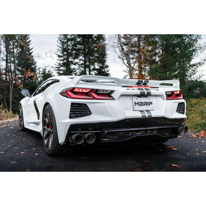 MBRP Pro T304 Stainless Steel Cat-back Quad Tip Exhaust System | 2020-2021 Chevrolet Corvette C8 (S70403CF)