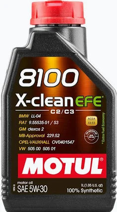 Motul 8100 X-CLEAN Series Fully Synthetic Engine Oil